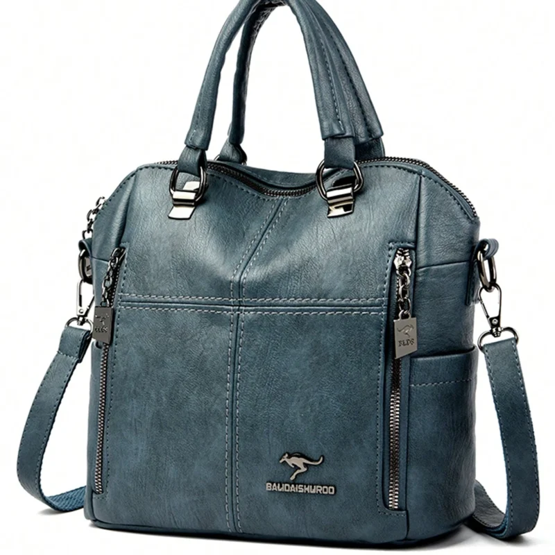 Large Capacity Soft PU Leather Shoulder Crossbody Bag