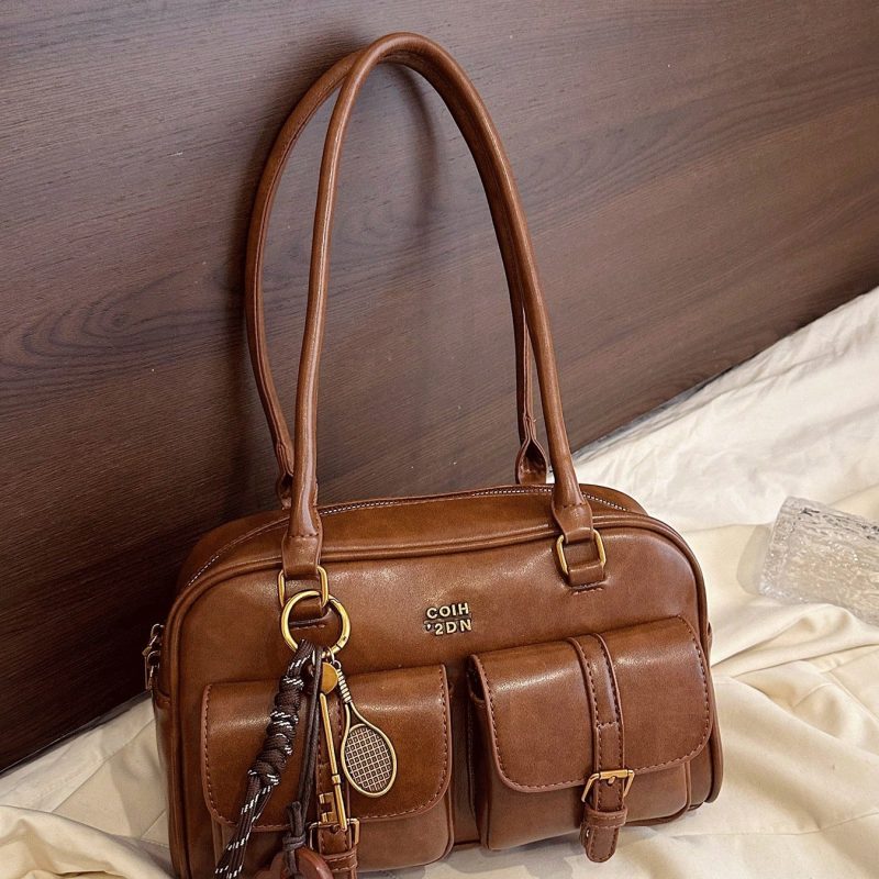 Fashion Classic Joker Solid Colour Pu Waterprrof fabric Shoulder Bag R 600