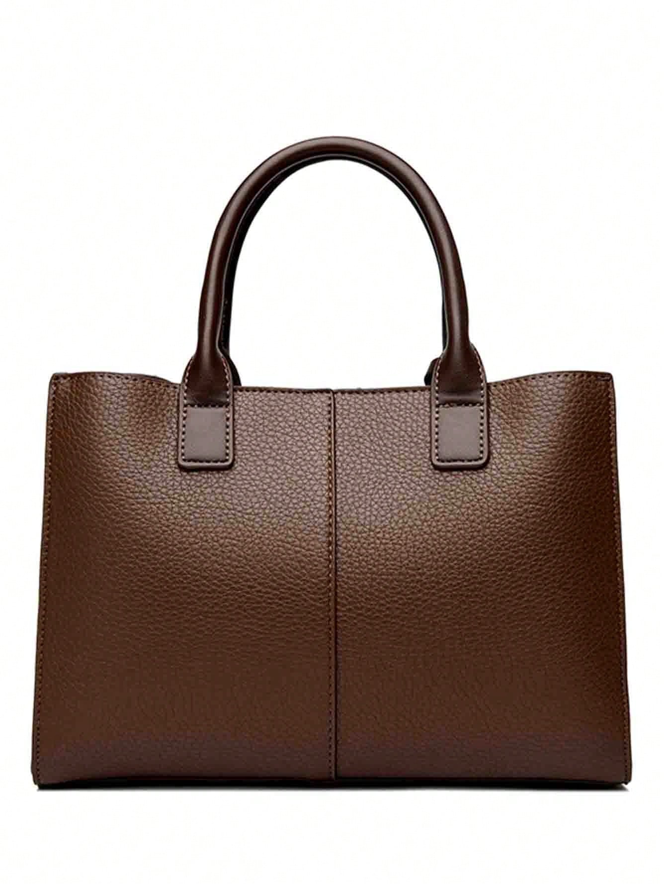 3-Layer Large Capacity Women's Handbag – Soft PU Leather - Image 3