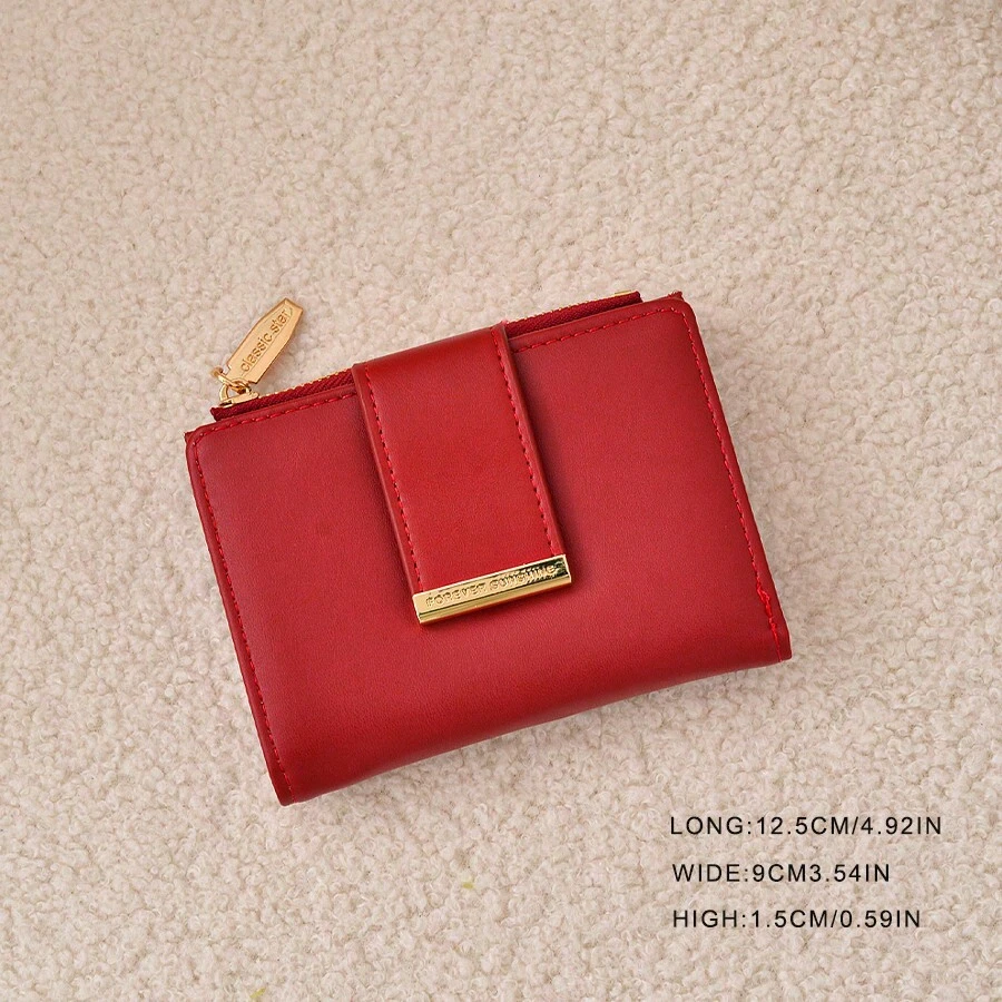 Burgundy Women's Wallet – Compact Minimalist Style - Image 3