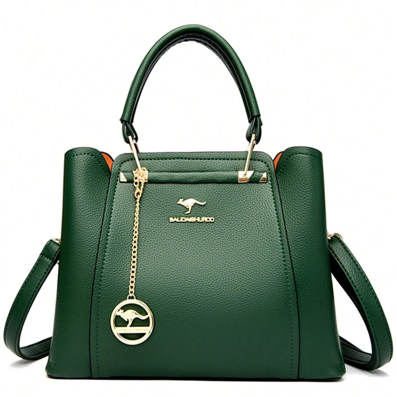 Luxury Soft PU Leather Handbag – 3-Layer Designer Shoulder & Crossbody Bag
