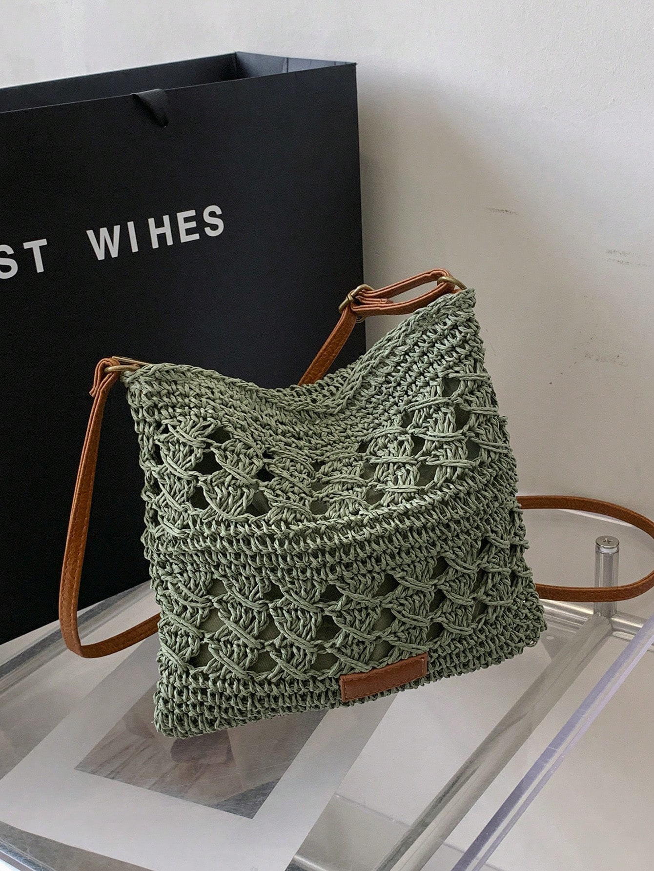 Simple Minimalist Handwoven One-Shoulder Crossbody Bag - Image 6
