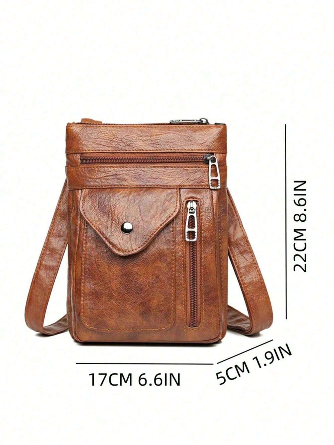 Simple Multi-Compartment Square Bag – Vertical Mobile Phone Bag - Image 5