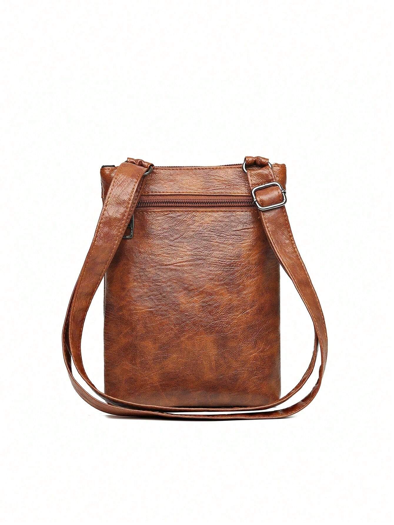 Simple Multi-Compartment Square Bag – Vertical Mobile Phone Bag - Image 4