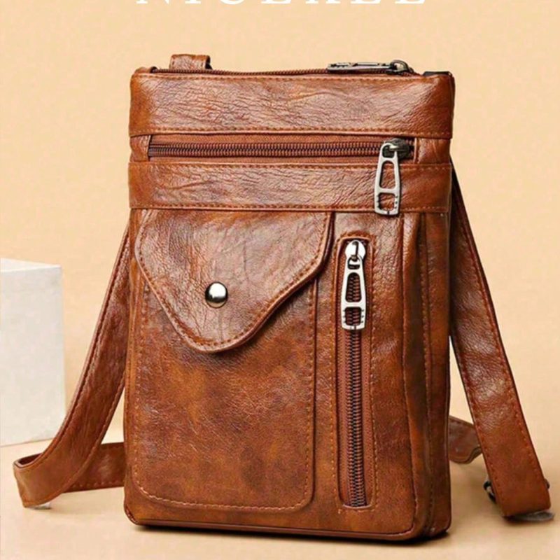 Simple Multi-Compartment Square Bag – Vertical Mobile Phone Bag