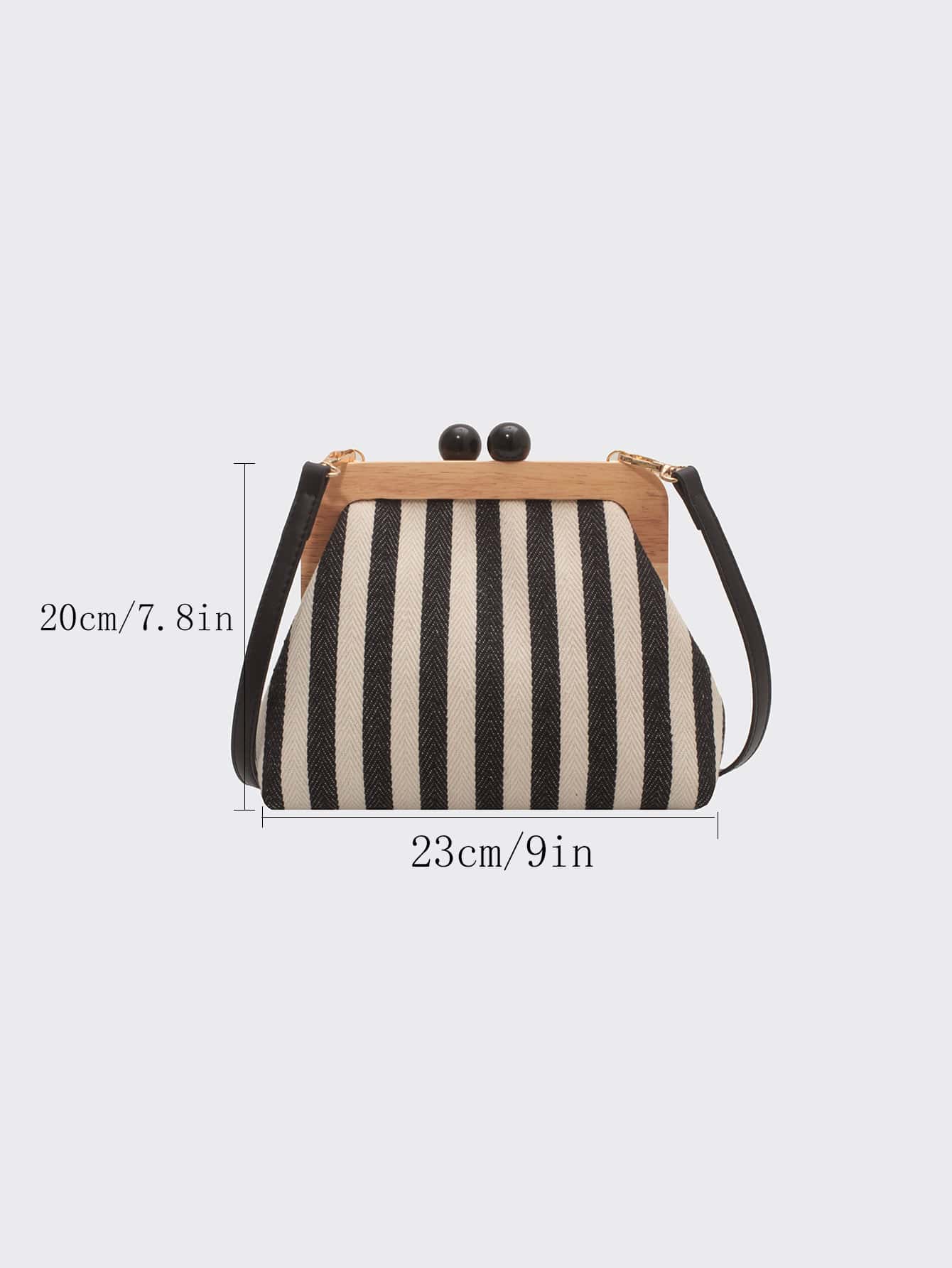 Striped Canvas Crossbody Bag – Color Block Design - Image 7