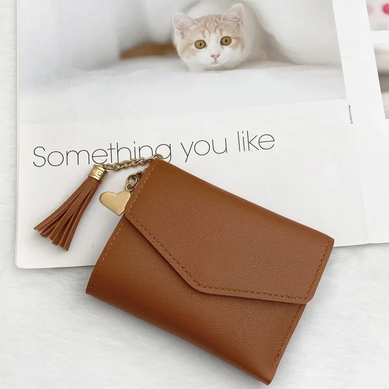 Tassel Decor Slim Women’s Wallet – Lightweight Multi-Layer Wallet