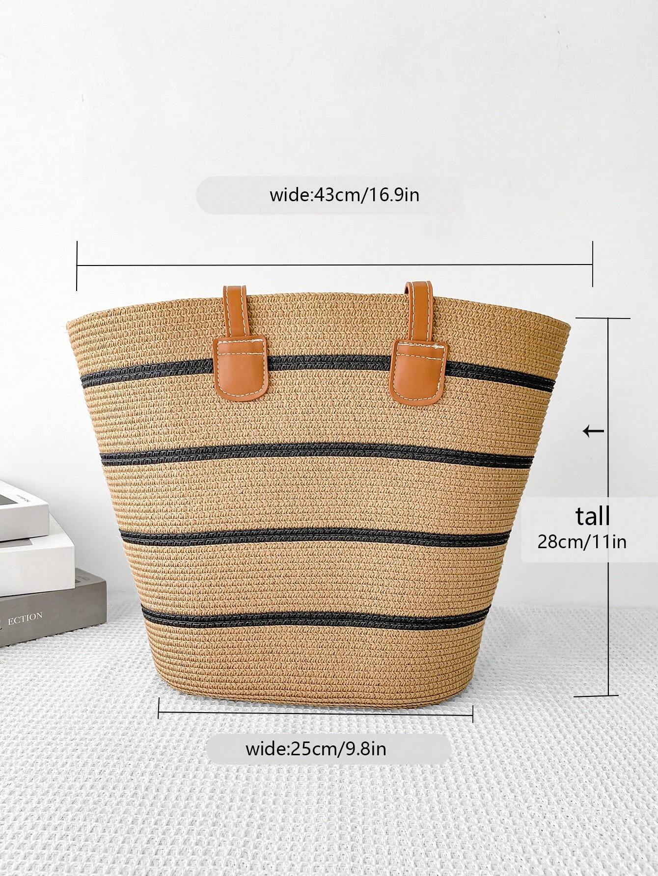 Women's Bohemian Straw Hat & Large Capacity Bag Set – Stylish Holiday & Travel Combo - Image 3
